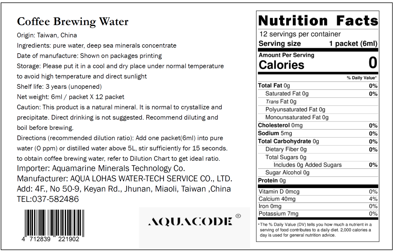 COFFEE BREWING WATER；coffee；water content
